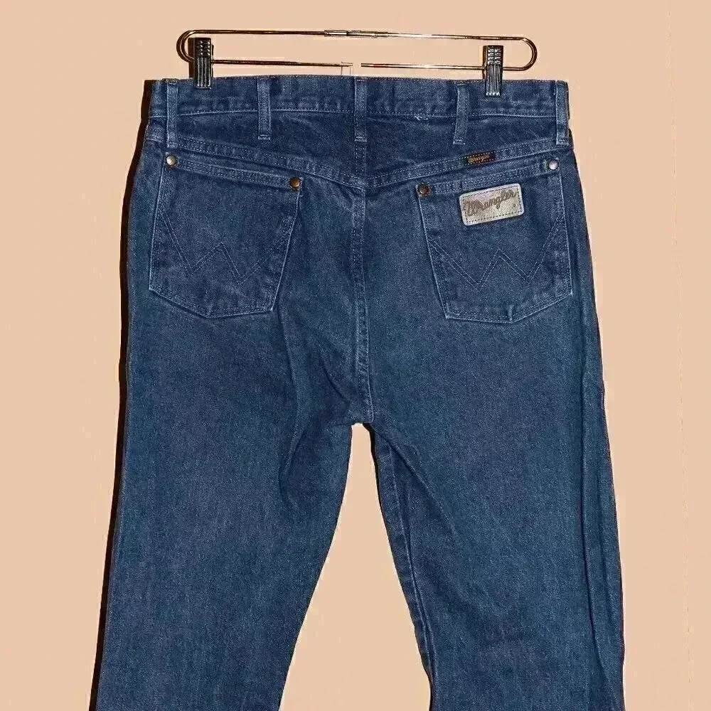 Wrangler Dark Wash Classic Jean Size 34x34 Straight Leg Denim Jeans‎ Work Pants